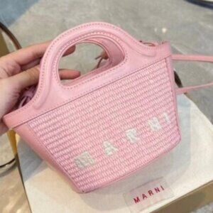 Marni Pink Contemporary Woven Tote